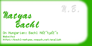 matyas bachl business card